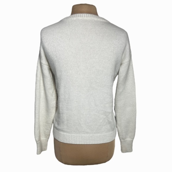 Zara black white and ivory angora blend sweater size M - Picture 5 of 8